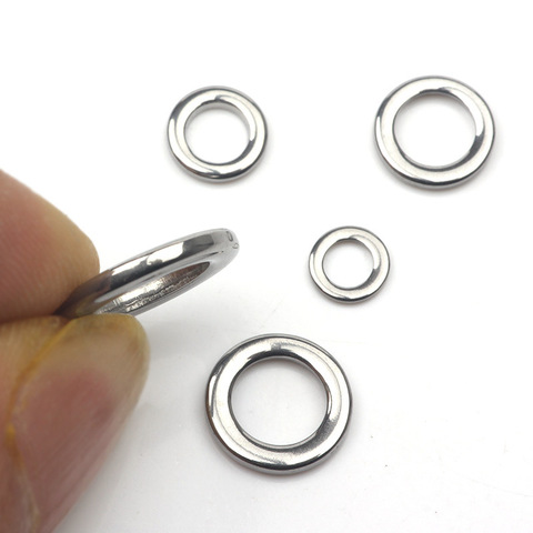 10pcs/bag Fishing Solid Ring 304 Stainless Steel Snap Split Ring Pesca Lure Tackle Connector Heavy Duty Lures Lead Jigging Ring ► Photo 1/6