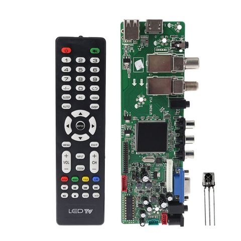 DVB-S2 DVB-S2 DVB-T2 DVB-C Digital Signal ATV Maple Driver LCD Remote Control Board Launcher Universal Dual USB Media QT526C T. ► Photo 1/6