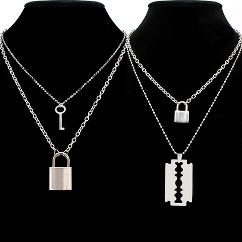 Lock Chain Necklace for Women Men
