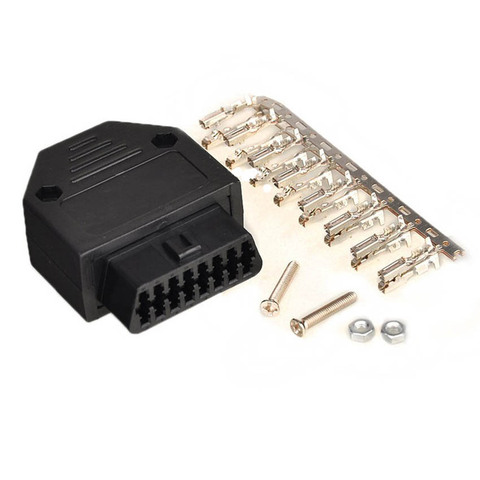 Universal OBD2 OBD II OBD 2 16 Pin Connector Female Diagnostic Plug OBD Connector Plug + Shell + Terminal + Screw ► Photo 1/5