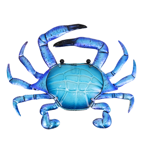 Metal Blue Crab Wall Artwork for Home and Garden Decoration Outdoor Statues Miniatures and Sculptures ► Photo 1/6