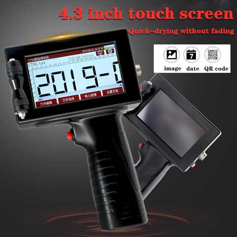 12.7mm Hand Jet Ptinter Thermal Handheld Inkjet Printer Variable QR Bar Batch Code Date Number Logo Expiry Date Label Mobile ► Photo 1/6