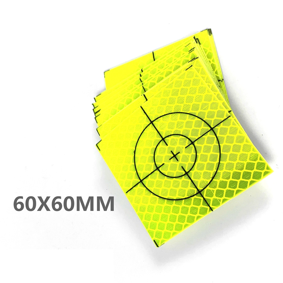 20PCS YELLOW REFLECTOR SHEET 60X60MM REFLECTIVE TARGET FOR TOTAL STATION 