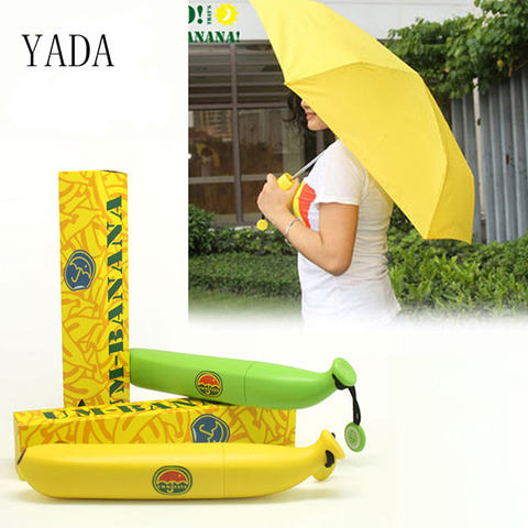 YADA Fashion Mini Banana Umbrella Parasol Rainy Creative Fruit Folding Umbrellas For Women Men UV Windproof Umbrellas YD200027 ► Photo 1/6
