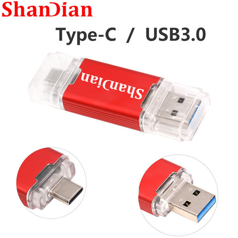 C type USB 3.0 flash drive plastic pen drive 16G 32G  64G 128GB for computer USB flash drive / C-type interface 10 PCS free logo ► Photo 1/6