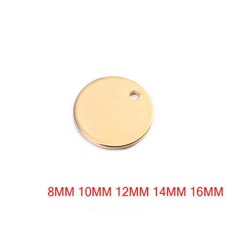 20PCS 8MM 10MM 12MM 14MM 16MM 24K Gold Color Brass Round Disk End Charms Diy Jewelry Findings Earrings Accessories Wholesale ► Photo 1/5