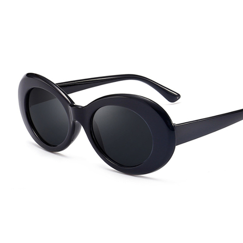 Vintage Oval Round Sunglasses Women Brand Designer Sunglasses Female Male Black White Mirror Kurt Cobain Glasses Oculos De Sol ► Photo 1/6
