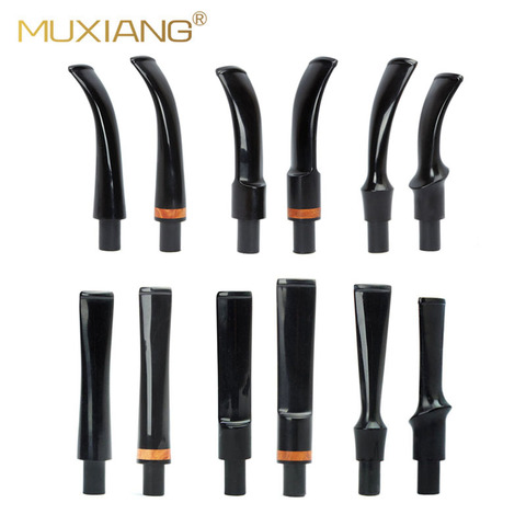 3pcs/lot Black Acrylic Mouthpieces Pipe Stems Replacement Tobacco Pipe Stem for Smoking Accessories 9mm Filter Mbe00 ► Photo 1/6