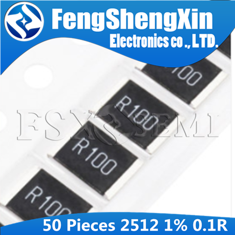 50PCS 2512 SMD Resistor 1W 1% 0.1R 0.1 ohm R100 ► Photo 1/1