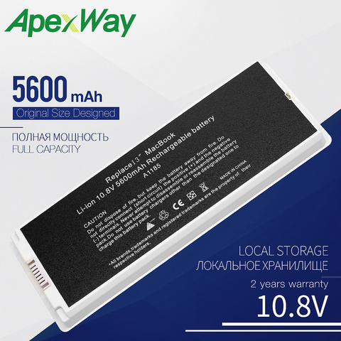 Apexway 5600mAh White New Laptop Battery for Apple MacBook 13