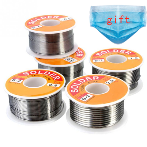 NEW 100g 0.6/0.8/1/1.2 63/37 FLUX 2.0% 45FT Tin Lead Tin Wire Melt Rosin Core Solder Soldering Wire Roll No-clean ► Photo 1/6