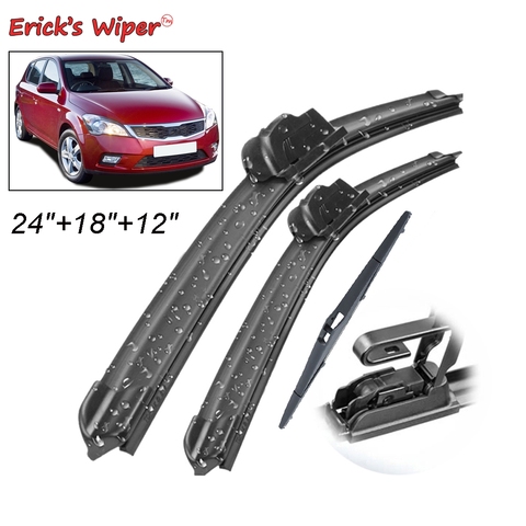 Erick's Wiper Front & Rear Wiper Blades Set Kit For KIA Cee'd Ceed ED 2010 2011 2012 Windshield Windscreen Window 24