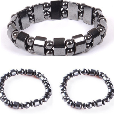 Simple beaded elastic magnetic magnet bracelet black beads magnetic therapy health jewelry ► Photo 1/6