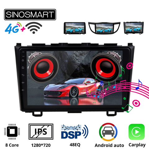 Sinosmart 8 Core,DSP 48EQ Car GPS Navigation Radio for Honda CRV CR-V 2006-2022 2din 2.5D IPS/QLED Screen ► Photo 1/6