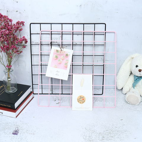 Nordic Metal Mesh Grid DIY Wall Photos Postcards Wall Art Display Mesh Organizer Pictures Frame Holder Home Decor ► Photo 1/6