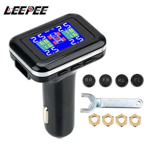 TPMS Car Tire Pressure Alarm Monitor System LCD Display 4 External Sensors Tyre Pressure Temperature Warning Security Systems ► Photo 1/6