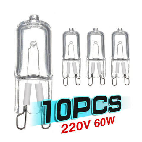 10Pcs 20W 25W 40W 60W G9 Oven Light High Temperature Resistant Durable G9 220V 230V Halogen Bulb Lamp for Refrigerators Ovens ► Photo 1/6