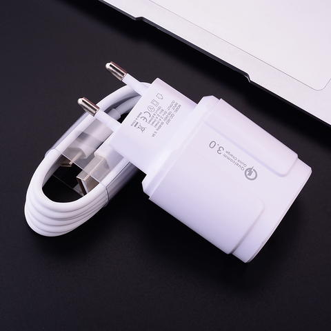 9V 3A Fast USB Charger Plug Adapter Type C Micro Charge Cable For Samsung S20 FE A8 M31S J7 J3 J2 Prime J1 2016 Redmi 9 9A Phone ► Photo 1/6