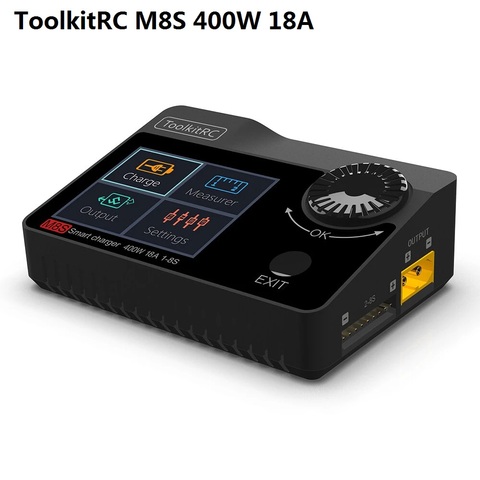 ToolkitRC M8S 400W 18A Color Screen Balance Charger Discharger for 1-8S Lipo LiHV Life Lion NiMh Pb Battery ► Photo 1/6