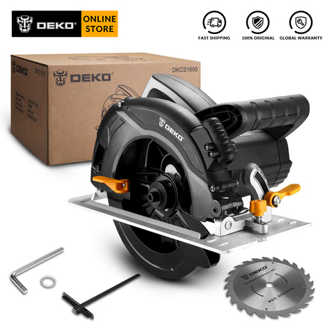DEKO DKCS1600 Circular Saw Power Tools with Blade, Dust Passage,  Auxiliary Handle, High Power and Multi-function Cutting Machin ► Photo 1/6