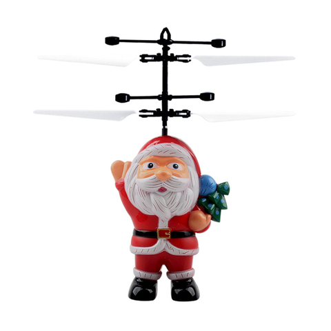 Mini Inductive Flying Christmas Theme Santa Claus Indoor Toys Novel  Magic Helicopter Interact Fly Figures Toy Best Kid Gifts ► Photo 1/4