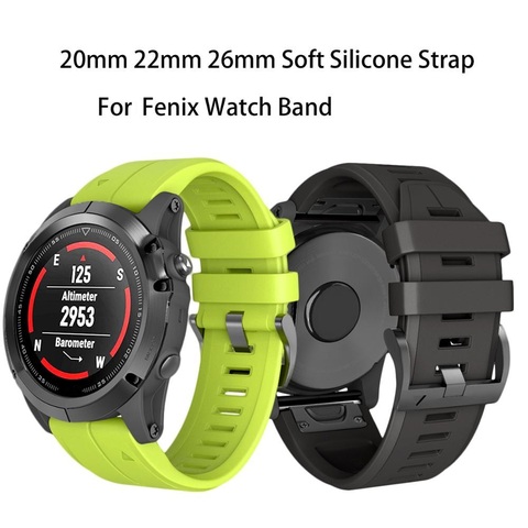 ANBEST for Fenix 6X/6X Pro/Fenix 5X/5X Plus/Fenix 5S/5S Plus/3/3HR 20mm 22mm 26mm Silicone Quick Release Watchband  Smartwatches ► Photo 1/6