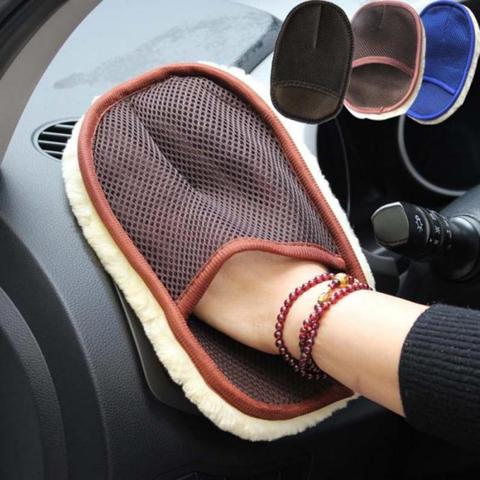1 Pcs Car Washing Gloves Wool Soft Washing Cleaning Glove Artificial Wool Cleaning Brush Motorcycle Washer Care Products Summer ► Photo 1/6