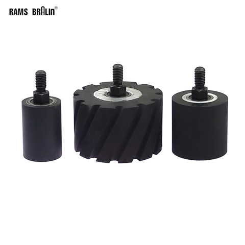 1 piece OD35/50/80mm Rubber Contact Wheel Roller with Shaft M10* 12mm Grinding Sanding Machine Belt Grinder Part ► Photo 1/4