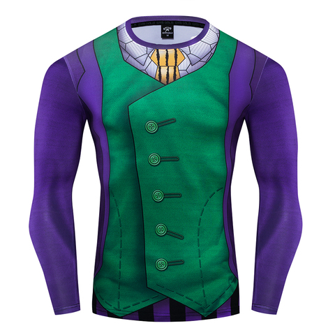 2022 Fashion New The Joker Cosplay Costume Premium 3D Printed Costume Compression T-shirt Finess Gym Quick-Drying Tight Tops ► Photo 1/6