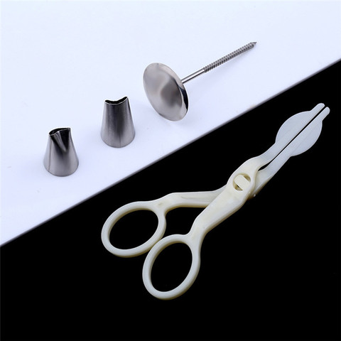 4pcs/set Cake Decorating Tools 2 Piping Nozzle 1Cake Scissors For Cream Flower Transfer Tool 1pc Cake Flower Stand Nail Mold ► Photo 1/6