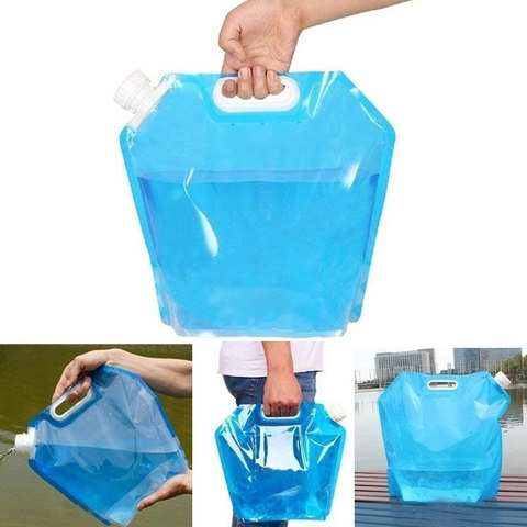 Folding Drinking Water Bucket Camping Hiking Container Storage Bag 10L Practical