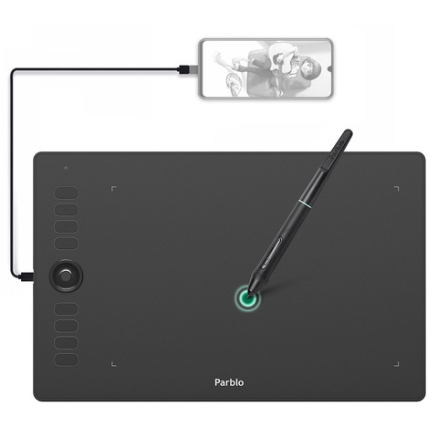 Parblo A610 Pro Graphic Drawing Tablet Support Phone Android USB 8192 Pressure 10×6.25’’ Digital Drawing Board Design Art touch ► Photo 1/6