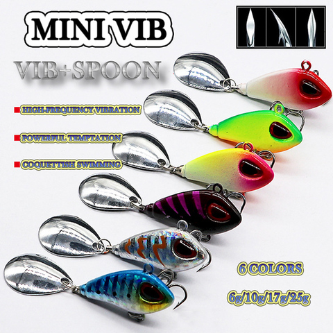 X-Fin 6/10/17/25g New Metal Mini VIB Spoon Spin Sequin Lure Tackle Pin Hard Bait Crankbait Vibration Spinner Sinking Fishing ► Photo 1/5