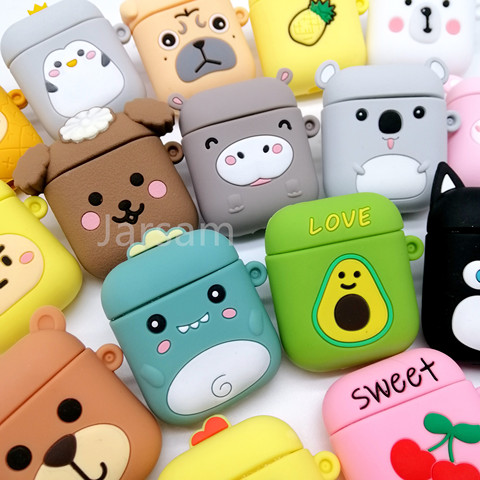Cartoon Cute Wireless Earphone Case For AirPods 2 Silicone Charging Headphones Case for Air pods cases Protective luxury Cover ► Photo 1/6