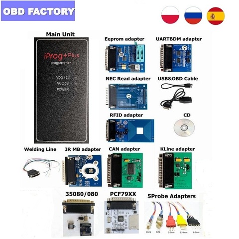 IPROG+ Plus SN Support IMMO+Mileage Correction+Airbag Reset Replace Carprog Tango Iprog+ Plus 777 ECU Programmer 10 Adapter ► Photo 1/6