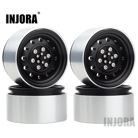 INJORA 4Pcs 1.9 Beadlock Aluminum Alloy Wheel Rim Hub for 1/10 RC Crawler Traxxas TRX4 TRX-4 Axial SCX10 90046 AXI03007 ► Photo 1/6