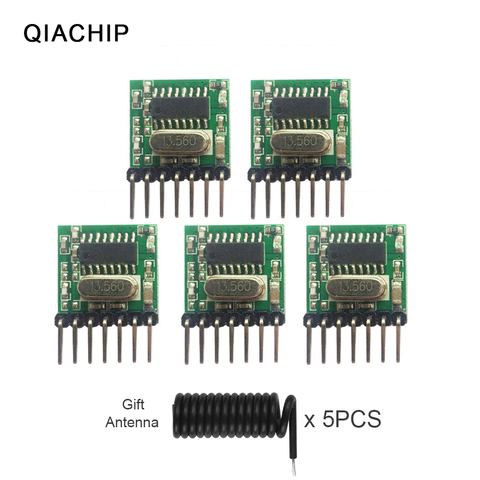 QIACHIP 5pcs Universal Wireless RF Transmitter 1527 Encoding Module 433.92Mhz Mini Remote Control PCBA For Arduino gift antenna ► Photo 1/5