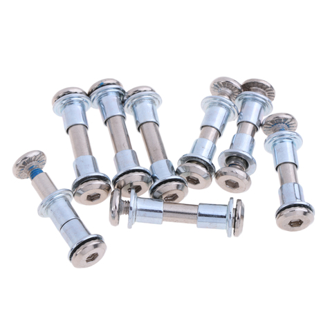 8pcs Professional Premium Inline Roller Skate Replacement Screws with Spacers Axle Bolt Nut Nail High Strength Silver Accessory ► Photo 1/6