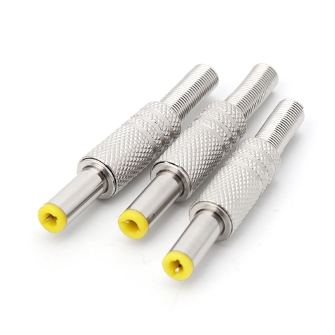 5 Pcs 5.5x2.5mm DC Power Jack Male Plug Metal Connector Adapter With Yellow Head Y98E ► Photo 1/6