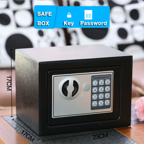 Safe Box Small Household Mini Steel Safes Password / key Security Box Cash Jewelry Money Bank Festival Gift ► Photo 1/6