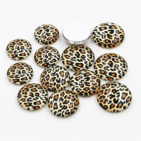 8mm 10mm 12mm 14mm 16mm 18mm 20mm 25mm Leopard Handmade Glass Cabochons Fit 8-25mm Cameo Cabochon Base For Bracelet Ear Studs ► Photo 1/1