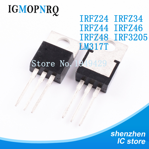 10PCS IRFZ24 IRFZ34 IRFZ44 IRFZ46 IRFZ48 LM317T IRF3205 Transistor TO-220 TO220 IRFZ24PBF IRFZ34PBF IRFZ44PBF IRFZ46PBF In Stock ► Photo 1/2