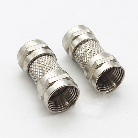 5pcs Silver Zinc Alloy F Type Male Plug Connector Socket to RF Coax TV Aerial Female RF Adapters ► Photo 1/3
