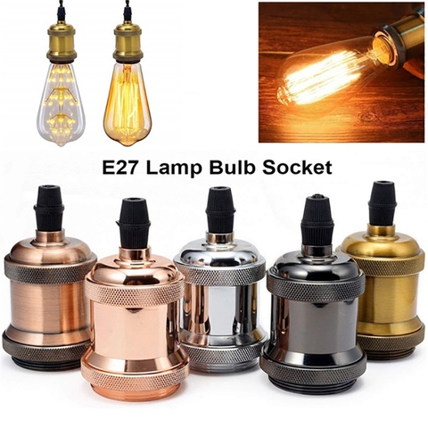 Vintage e27 Socket Led Lamp Base Holder Industrial Fitting e27 Cap 110/220V DIY Aluminum Retro Decoration Fixture Light Base ► Photo 1/1