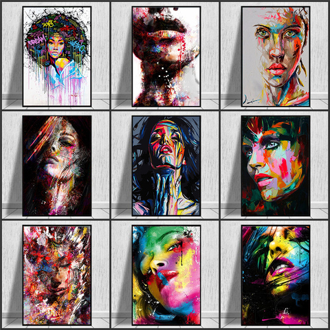 Graffiti Art Abstract Woman Portrait Canvas Painting Modern Art Posters and Prints Cuadros Wall Art Picture For LivingRoom Decor ► Photo 1/6