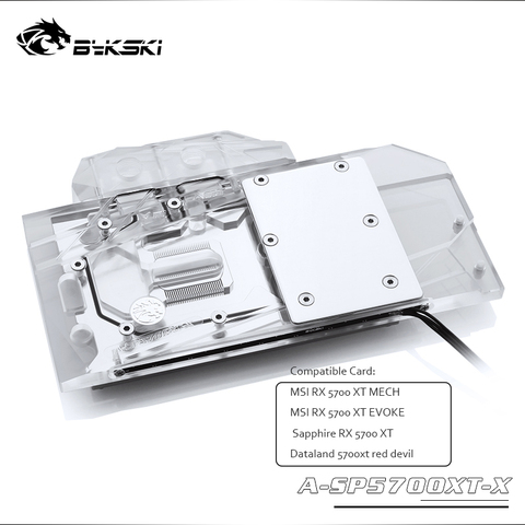 Bykski Water Cooling GPU Block For MSI RX 5700 XT MECH/EVOKE, Fit Sapphire RX 5700 XT,For Dataland 5700xt Red Devil,A-SP5700XT-X ► Photo 1/6