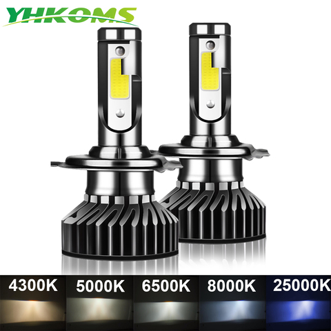 YHKOMS  Car Headlight H4 H7 LED H1 H8 H9 H11 9005 9006 LED Bulb Auto Fog Light 12V 3000K 4300K 5000K 6500K 8000K 25000K ► Photo 1/6