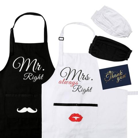 Mr Right and Mrs Always Right Couples Apron Gifts Set, Best Bridal Shower Gifts For Bride, Engagement ,Wedding Gifts ► Photo 1/6