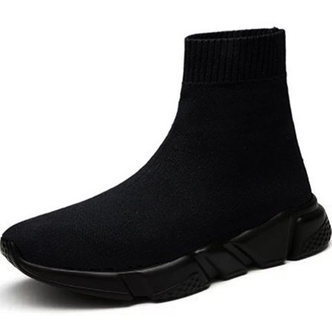 Large Size High Top Slip on Socks Sneakers Men Sports Shoes Men Running Shoes Women Sneakers Sport Man Brand Black Knitted A-524 ► Photo 1/6