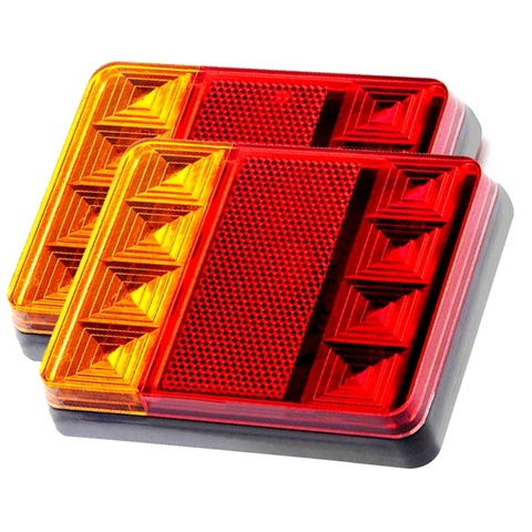 Waterproof 8 LED Car Tail Light Rear Lamps Pair Boat Trailer 12V Rear Parts for Trailer Truck Auto Lighting Waterproof IP65 ► Photo 1/6